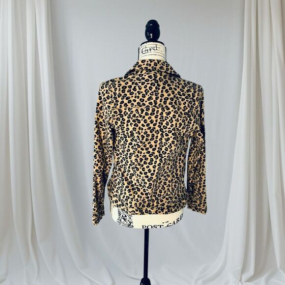 New Direction Women’s S Leopard Print Button Front Stretch Crop Jacket - Picture 8 of 8